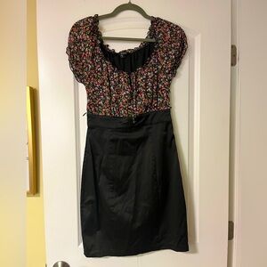 Black and floral mini dress Size 3